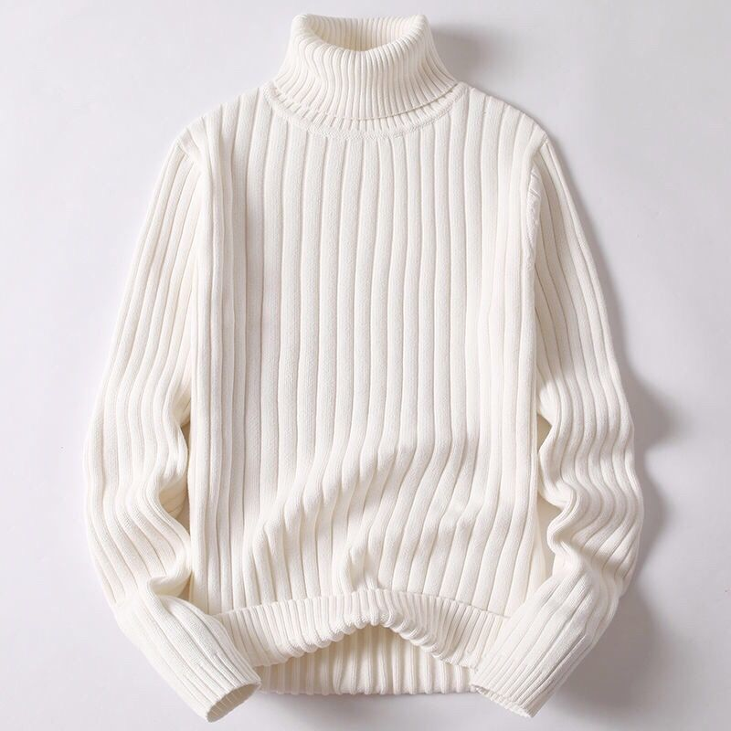 Men's merino wool turtleneck sweater slim fit, soft premium knit for everyday cold-weather style