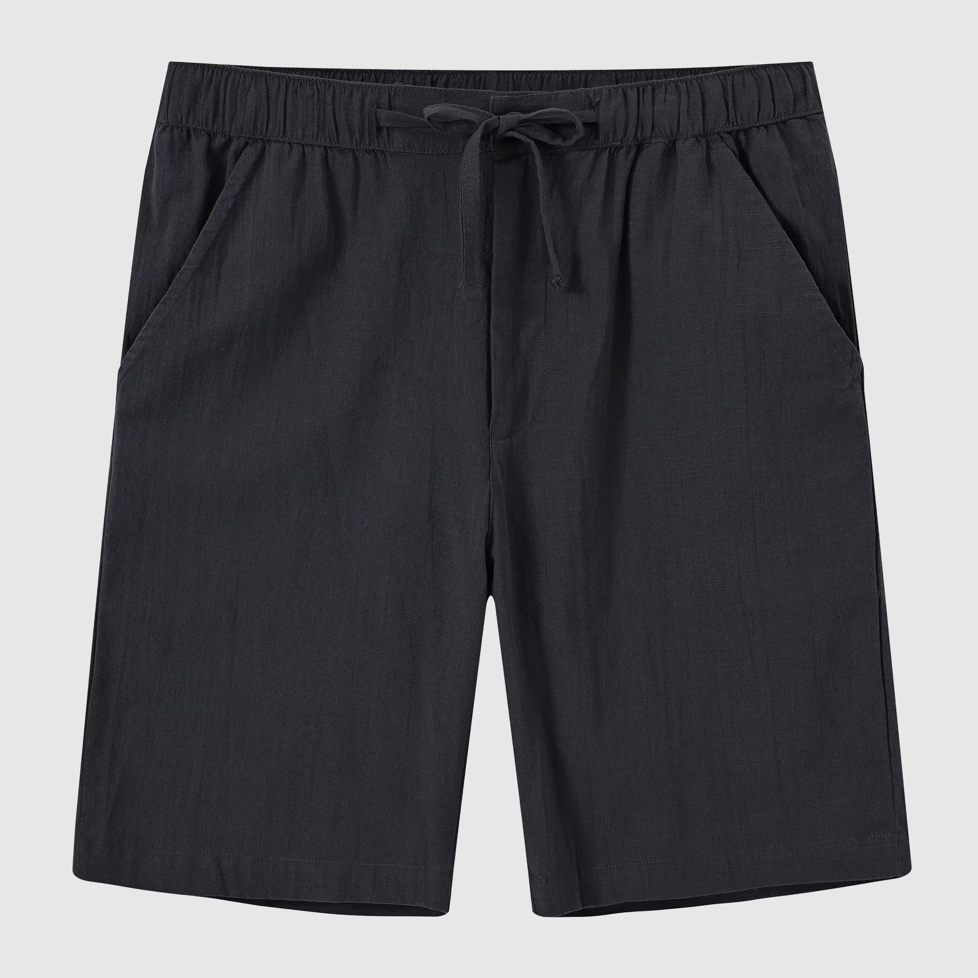 Lorenzo Vitali men's cabana linen shorts breathable cotton-linen blend lightweight summer solid color