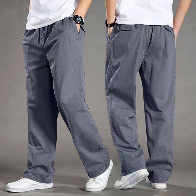 Lorenzo Vitali men's khaki relaxed-fit cotton cargo pants with roomy multi-pocket design