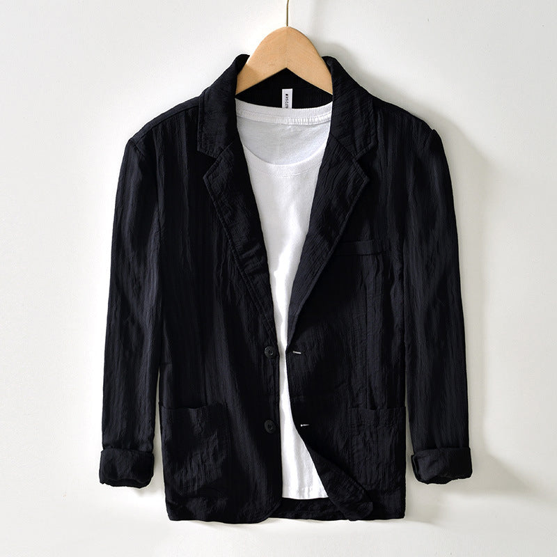 Lorenzo Vitali slim-fit suit jacket breathable cotton-viscose blend tailored professional style