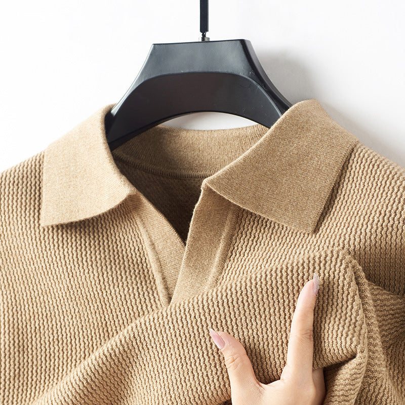Lorenzo Vitali wool-cashmere knit polo sweater lightweight relaxed fit refined elegance for modern men