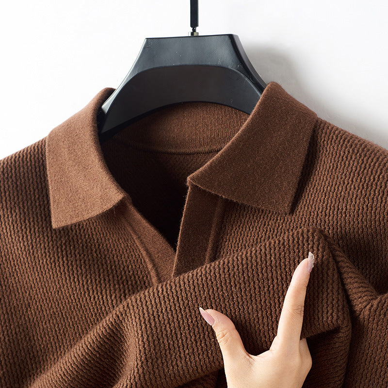 Lorenzo Vitali wool cashmere knit polo sweater lightweight relaxed fit understated elegance