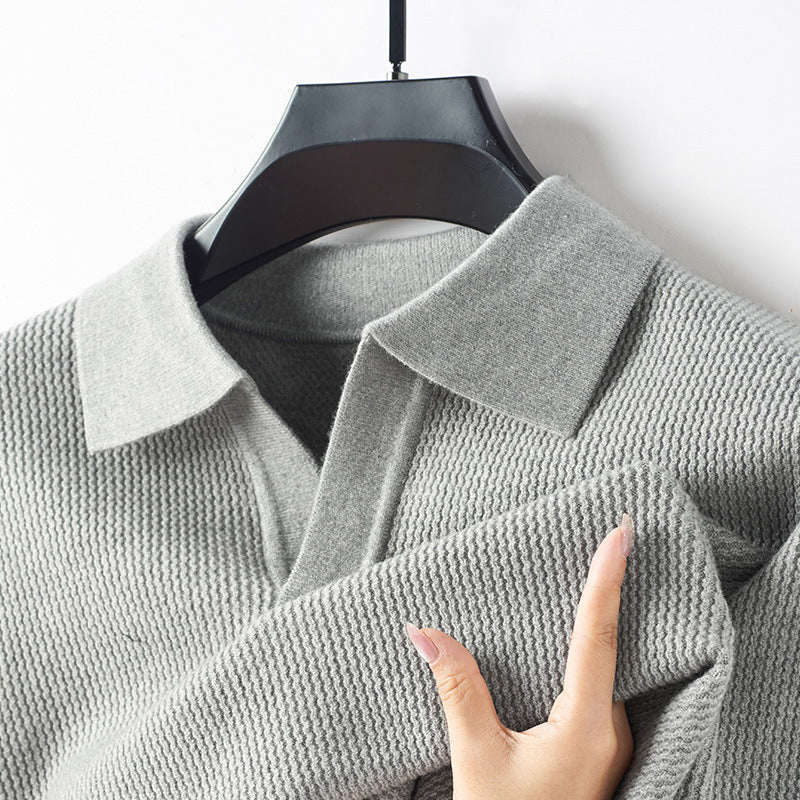 Lorenzo Vitali wool cashmere knit polo sweater lightweight relaxed fit refined elegance for modern men