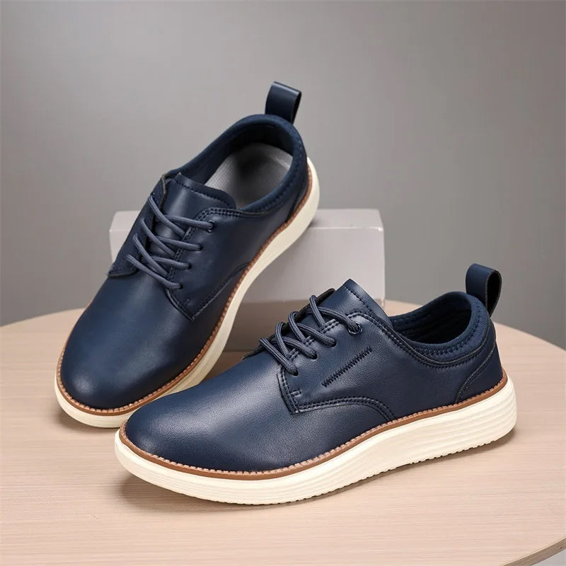 Lorenzo Vitali Lecco brown leather dress shoes lightweight cushioned sole professional style