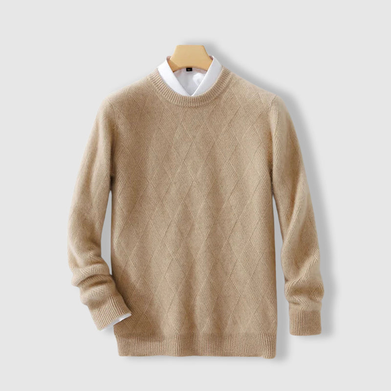 Lorenzo Vitali merino wool sweater thick knit argyle pattern ultra-soft casual warmth everyday wear