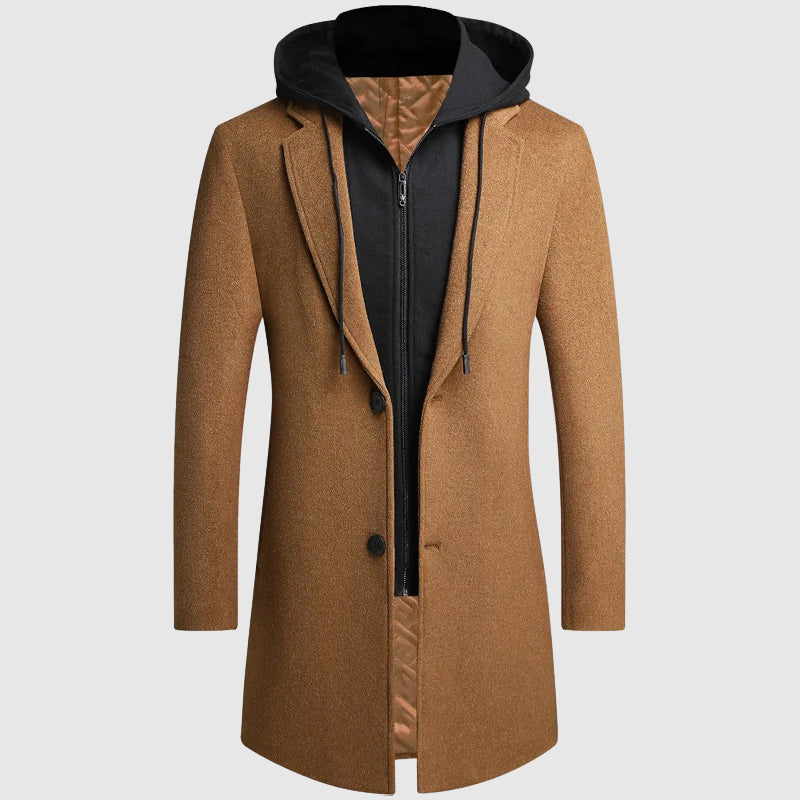 Lorenzo Vitali wool-blend hooded coat warm casual winter outerwear urban polished silhouette