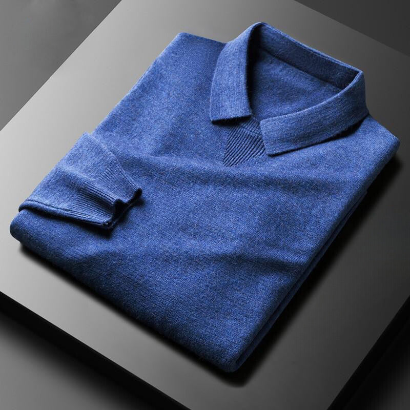 Lorenzo Vitali Noble Softness polo collar knit sweater lightweight luxury poly-blend warm silhouette