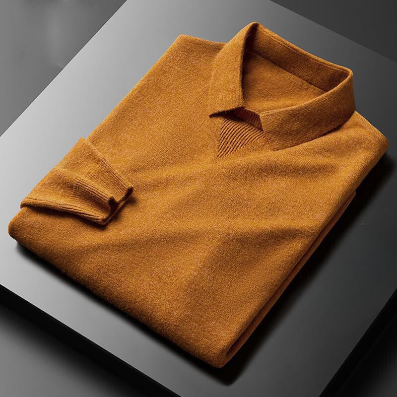 Lorenzo Vitali polo collar knit sweater soft lightweight luxury blend refined minimalist silhouette