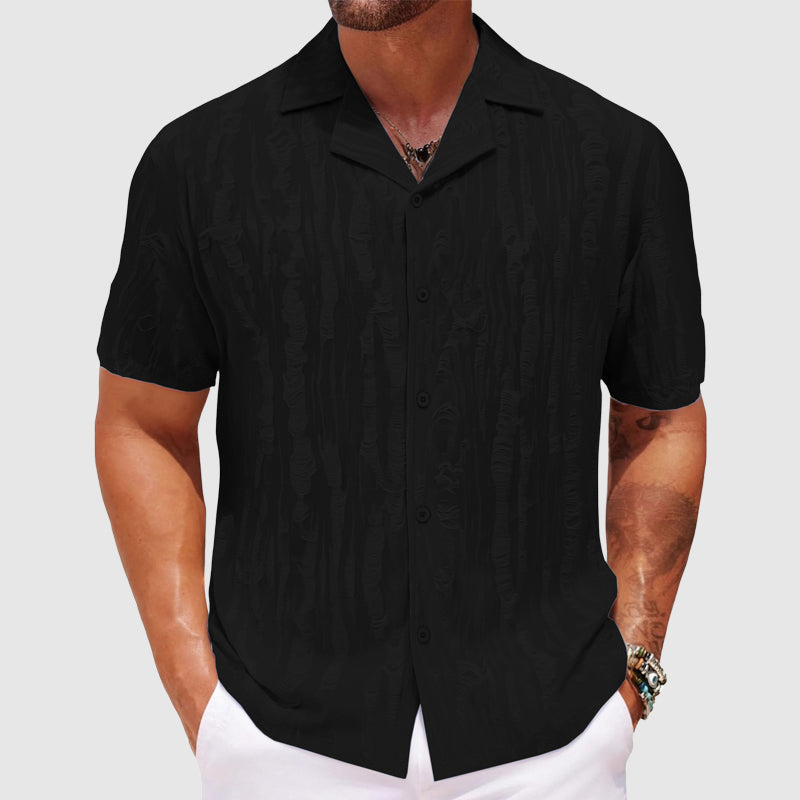Lorenzo Vitali Pioltello relaxed-fit lightweight shirt textured wave pattern breathable polyester blend