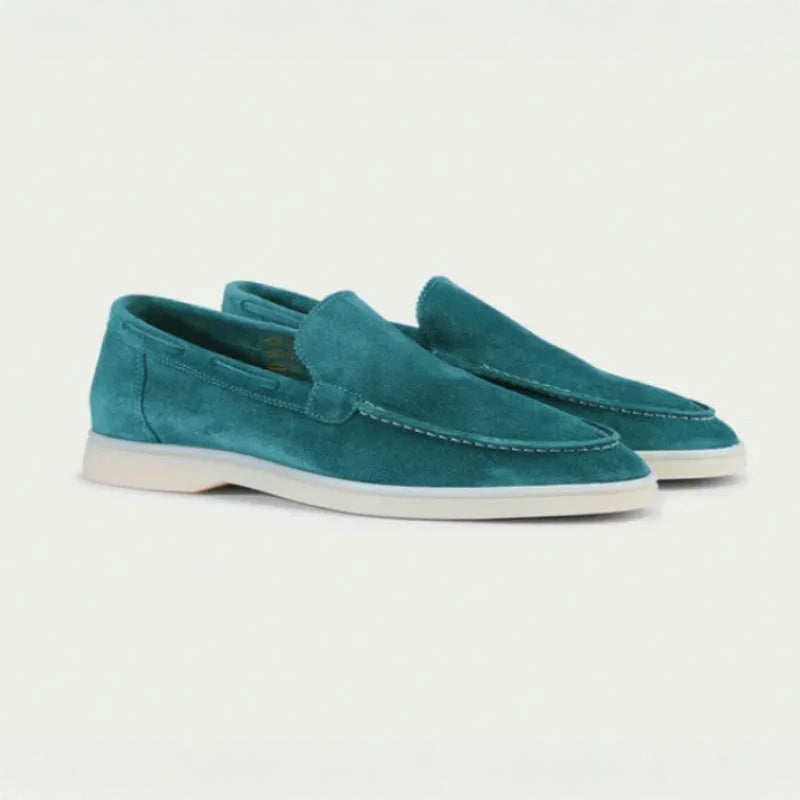Men's moc toe slip-on loafers streamlined laceless fit versatile office weekend casual dress shoe