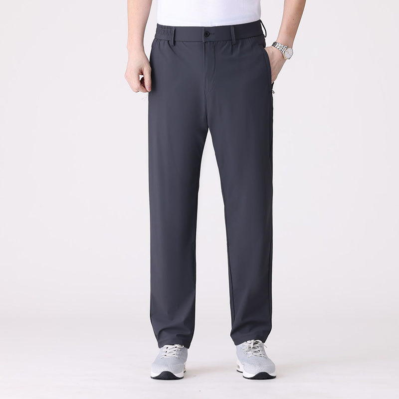 Lorenzo Vitali stretch comfort pants slim-fit polyester blend wrinkle-resistant for busy professionals