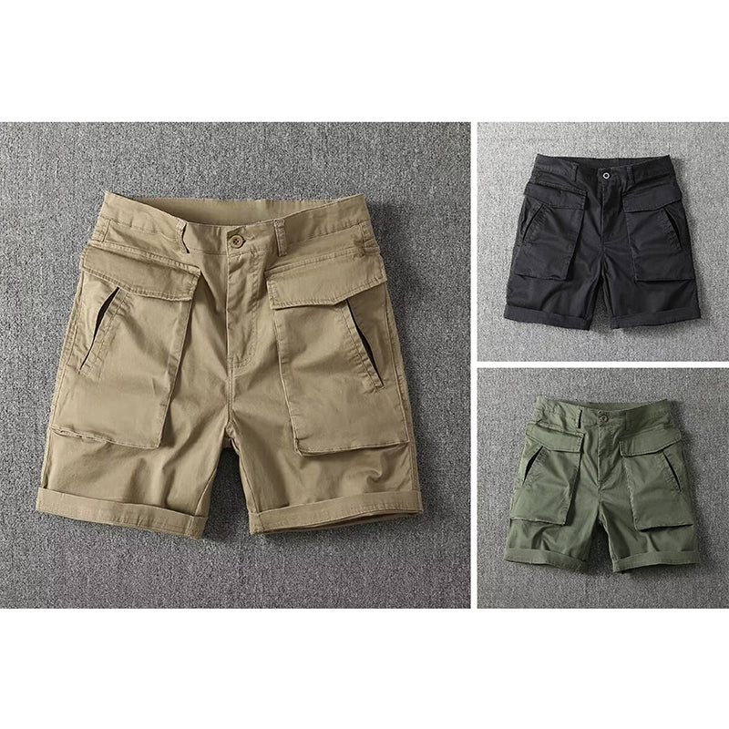 Lorenzo Vitali camouflage cargo shorts tactical outdoor stretch spandex-poly blend rugged fit