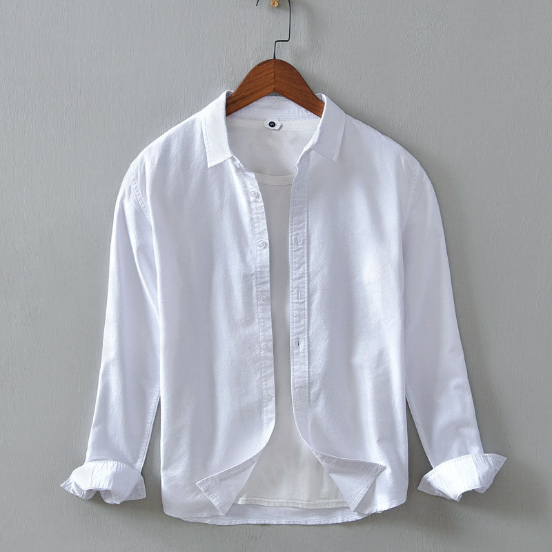 Lorenzo Vitali men's lightweight cotton casual shirt crisp collar clean button-down placket versatile style