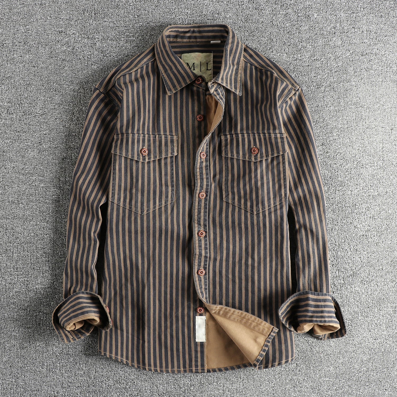 Lorenzo Vitali vintage stripe cotton button-up shirt in classic multicolor, relaxed everyday fit