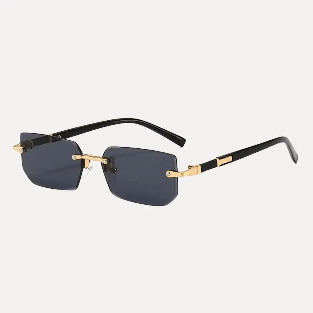 Rimless square unisex sunglasses ultralight frameless UV400 glare-reduction minimalist everyday eyewear
