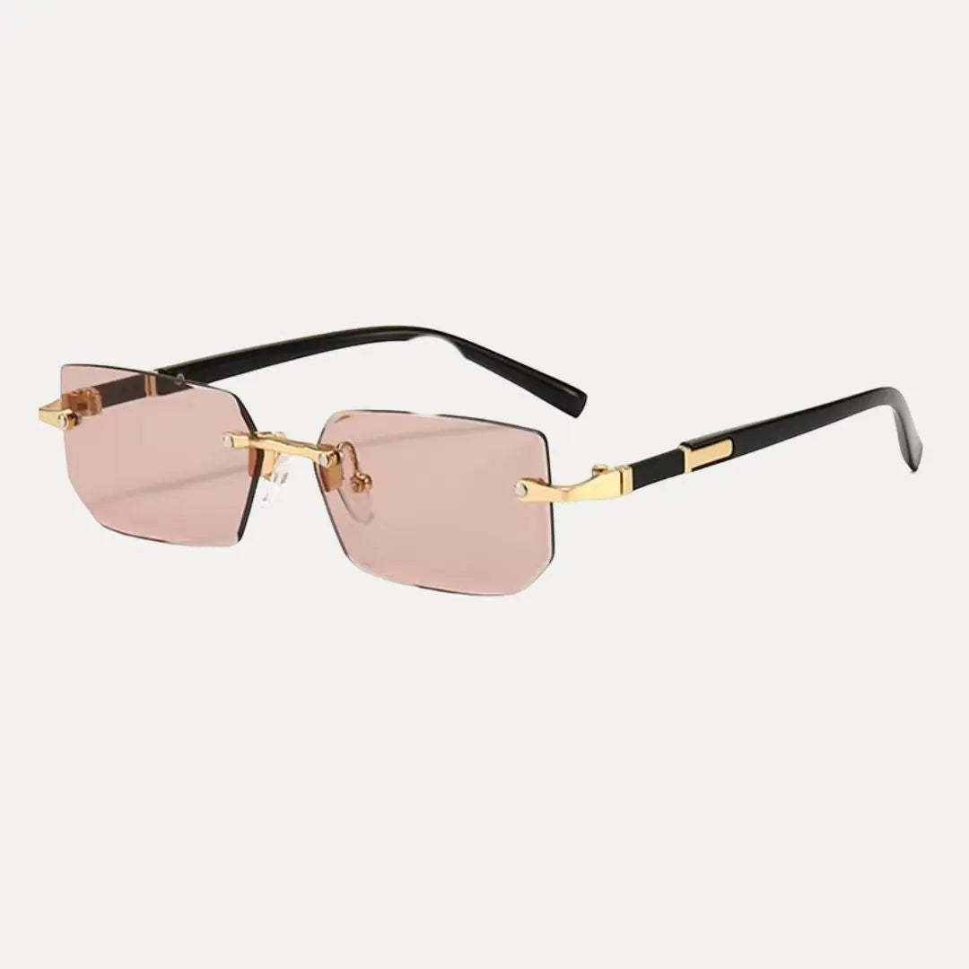 Rimless square unisex sunglasses ultralight frameless UV400 glare-reduction minimalist contemporary style