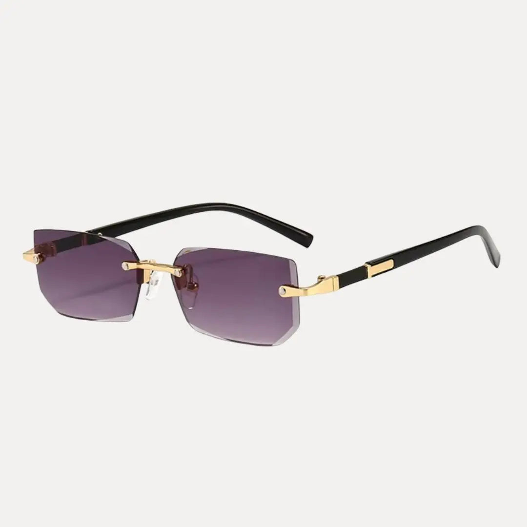 Rimless square unisex sunglasses ultralight frameless UV400 glare-reduction lenses minimalist style