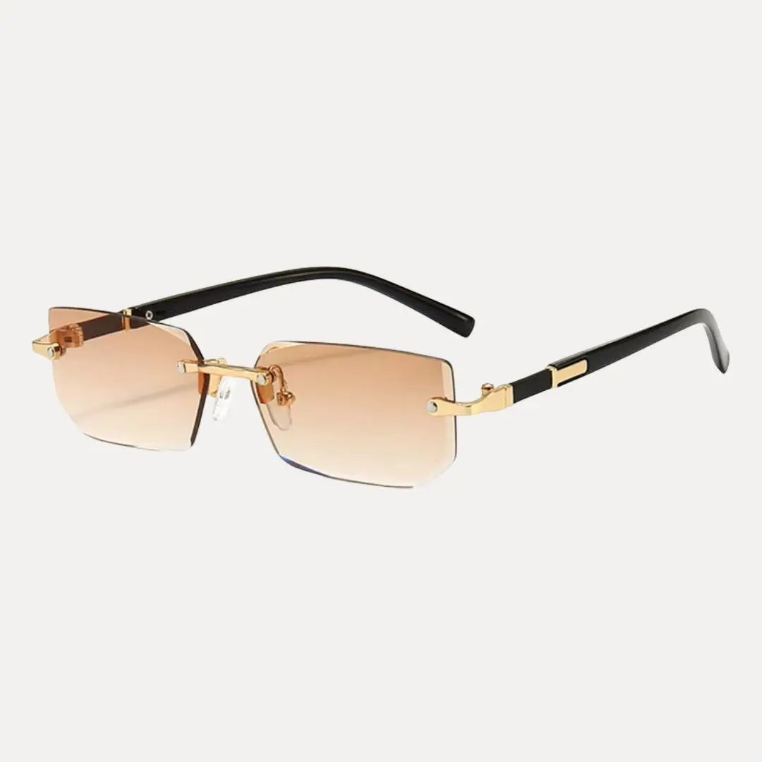Rimless square unisex sunglasses ultra-lightweight UV400 frameless minimalist lenses for everyday wear
