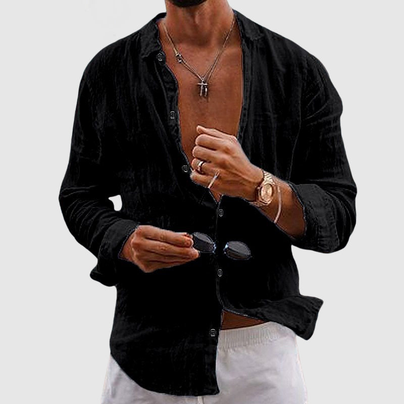Women's lightweight semi-sheer resort shirt relaxed fit long sleeve breathable warm-weather essential