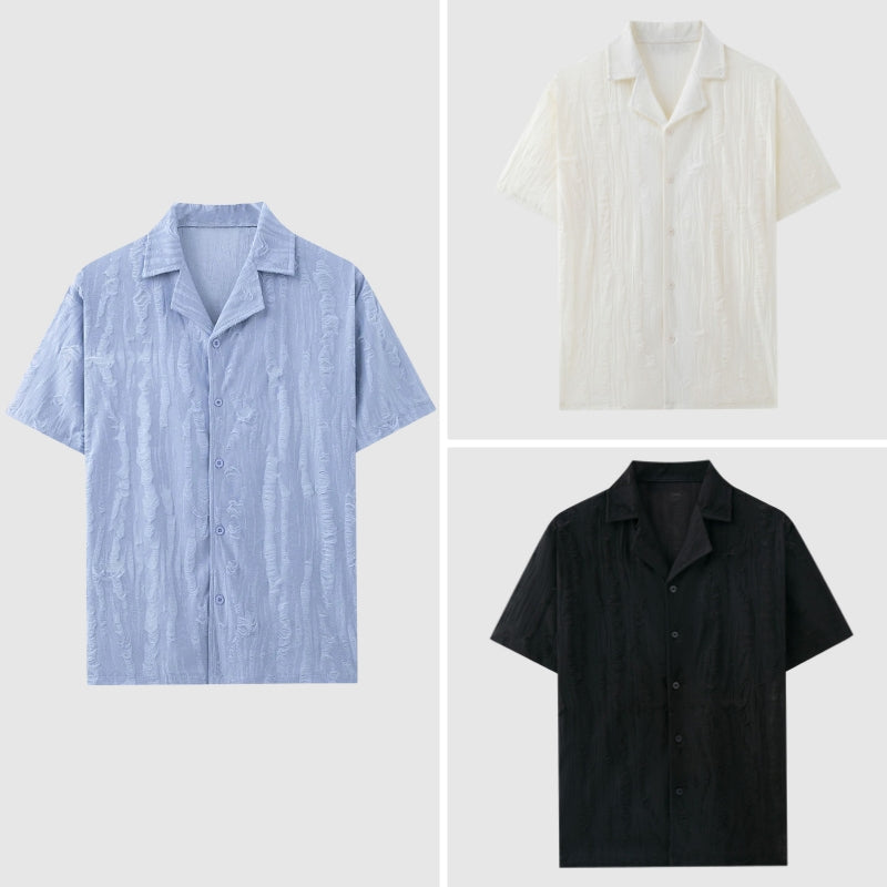 Lorenzo Vitali Pioltello relaxed-fit lightweight shirt with subtle textured wave pattern for men