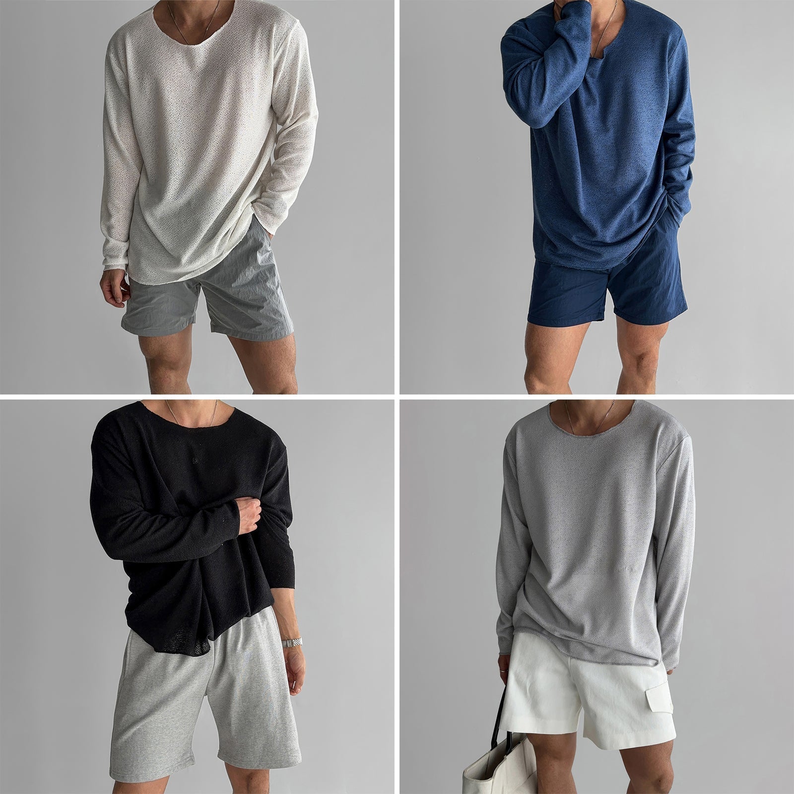 Men's smooth knit shirt neutral tone relaxed fit breathable premium polyester blend everyday casual