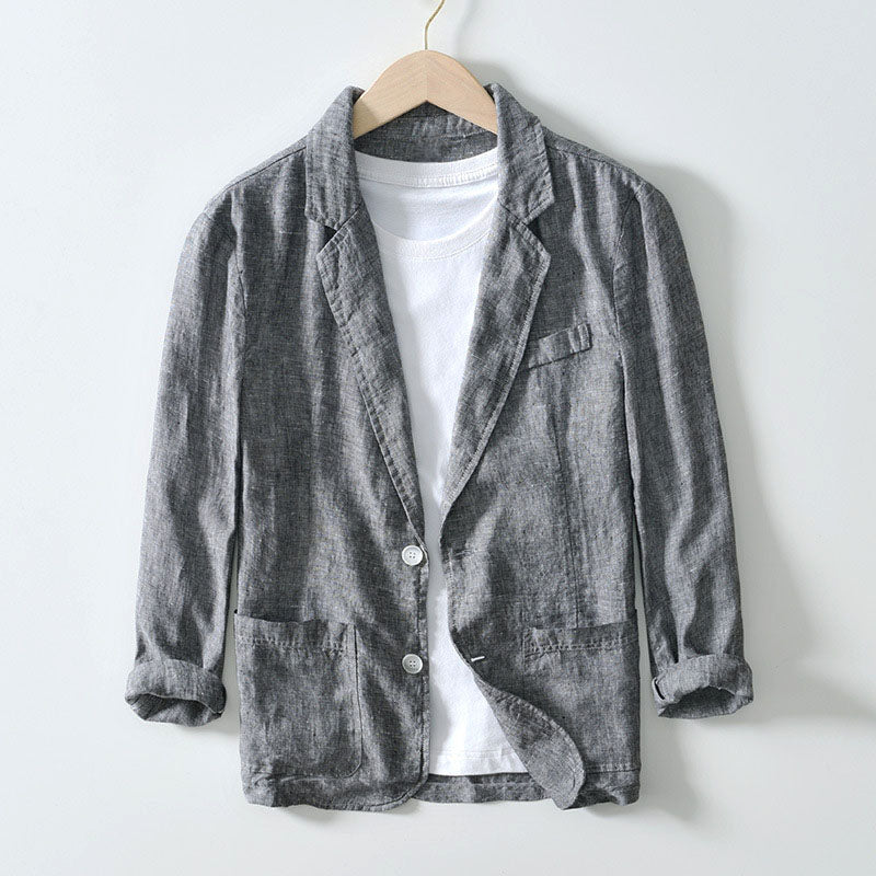 Lorenzo Vitali Tuscan linen blazer, natural beige relaxed smart-casual fit with breathable linen blend