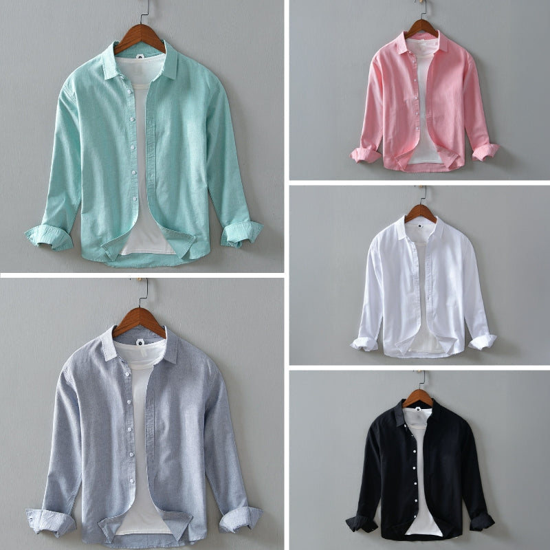 Lorenzo Vitali men's casual lightweight cotton blend shirt with crisp collar and clean button-down placket
