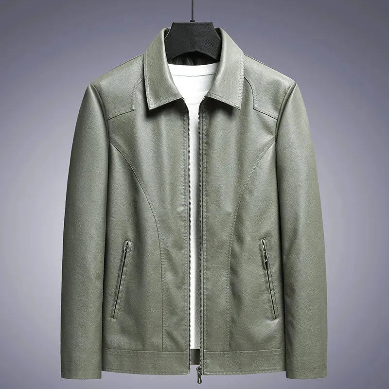 Black eco-leather structured jacket with sleek tailored fit, Luca style for modern professionals