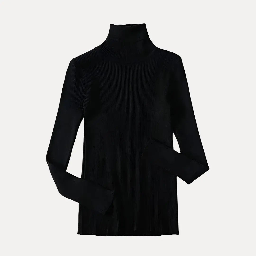Lucy mock neck ribbed knit women sweater slim fit cozy layering essential for autumn winter