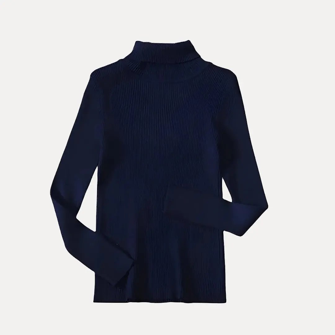 Lucy women's ribbed mock neck sweater slim fit cozy knit layering essential for autumn winter