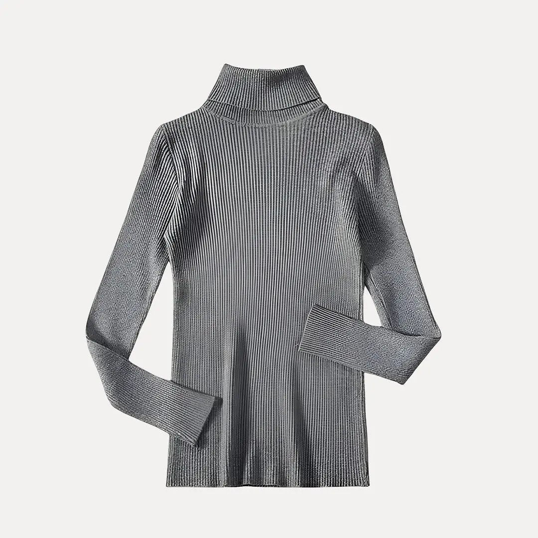Lucy mock neck ribbed knit women sweater slim fit cozy layering essential for autumn winter