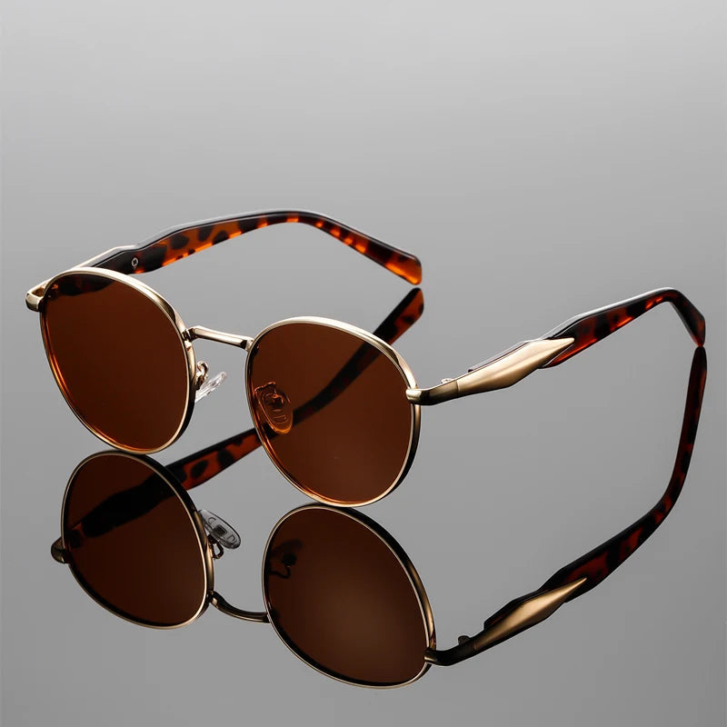 Women's gold frame flip-up dual lens sunglasses green tint UV blocking vintage-inspired style