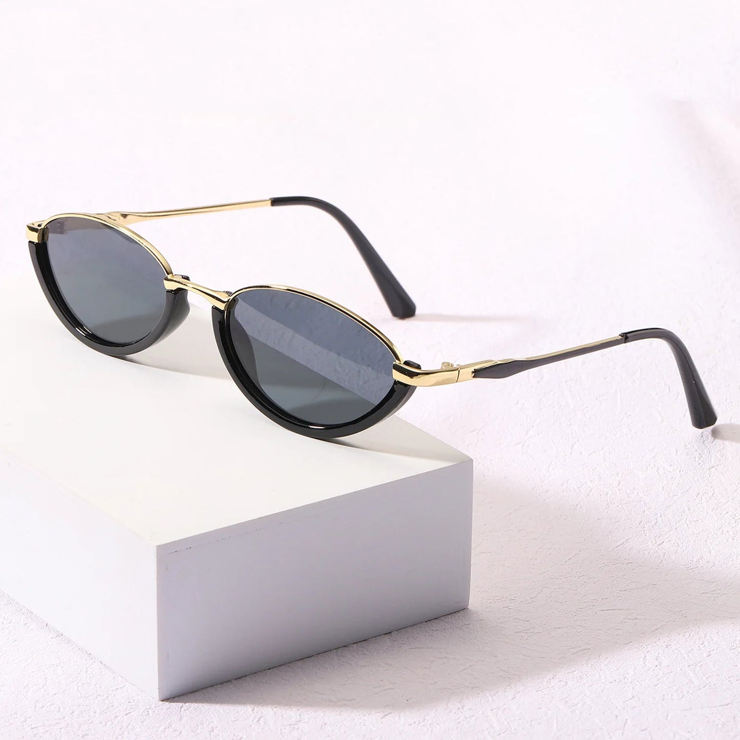 Luna Edge cat-eye sunglasses dual-tone metal acetate frame UV protection bold retro vintage style