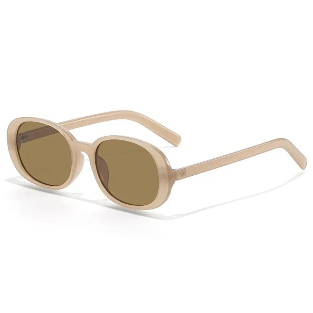 Women's retro oval sunglasses with UV protected lenses, lightweight bold feminine frame