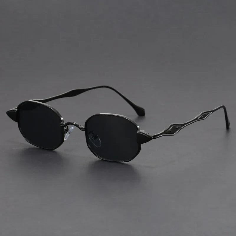 Lunara spiked oval sunglasses bold retro glam geometric frames with pointed lens corners for trendsetters