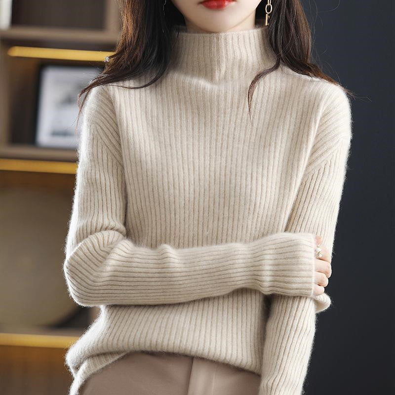 Sofia Amoretti striped turtleneck sweater soft knit cotton blend elegant everyday luxury women