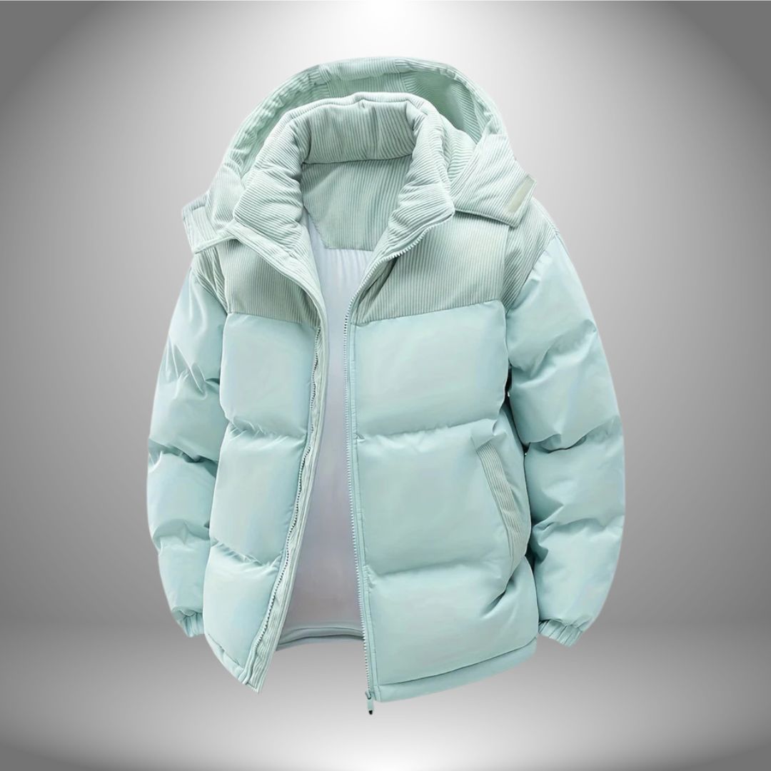 Black urban winter jacket thick insulated lining wind-resistant shell elegant modern fit