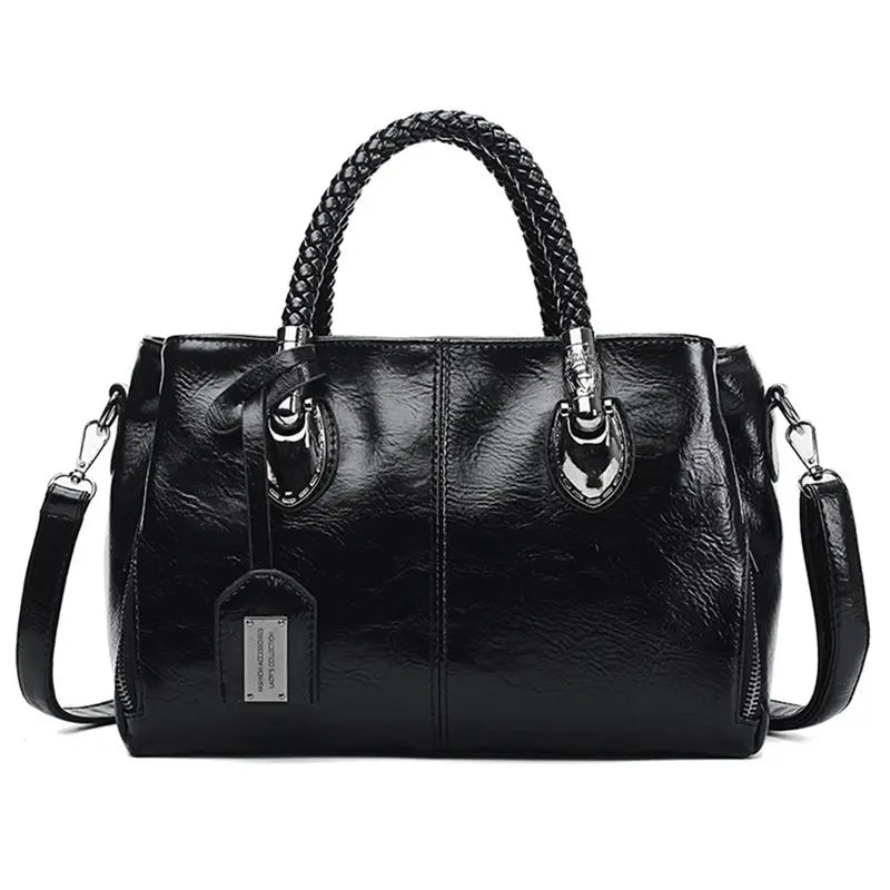 Siana soft PU leather Boston bag tan professional structured spacious compartments British style