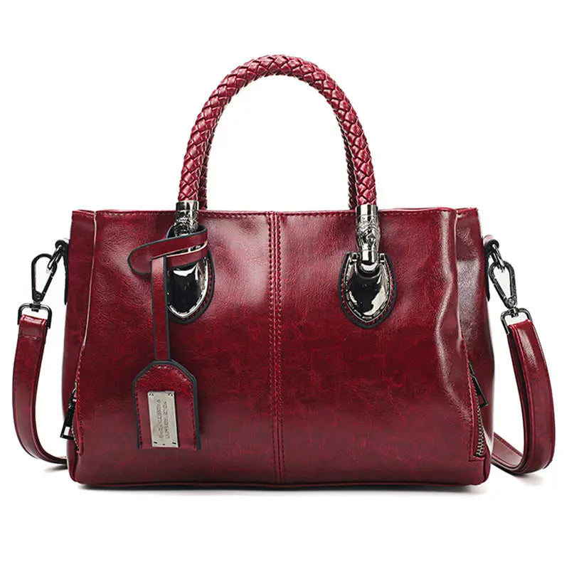 Siana soft PU leather Boston bag black timeless British silhouette spacious professional carryall