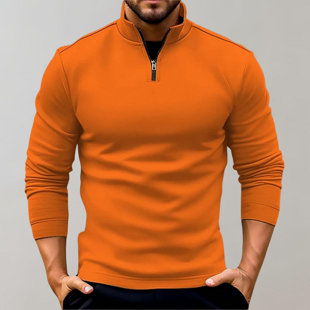 Kyler men's zip-up sweater soft knit breathable casual layering essential in neutral tone
