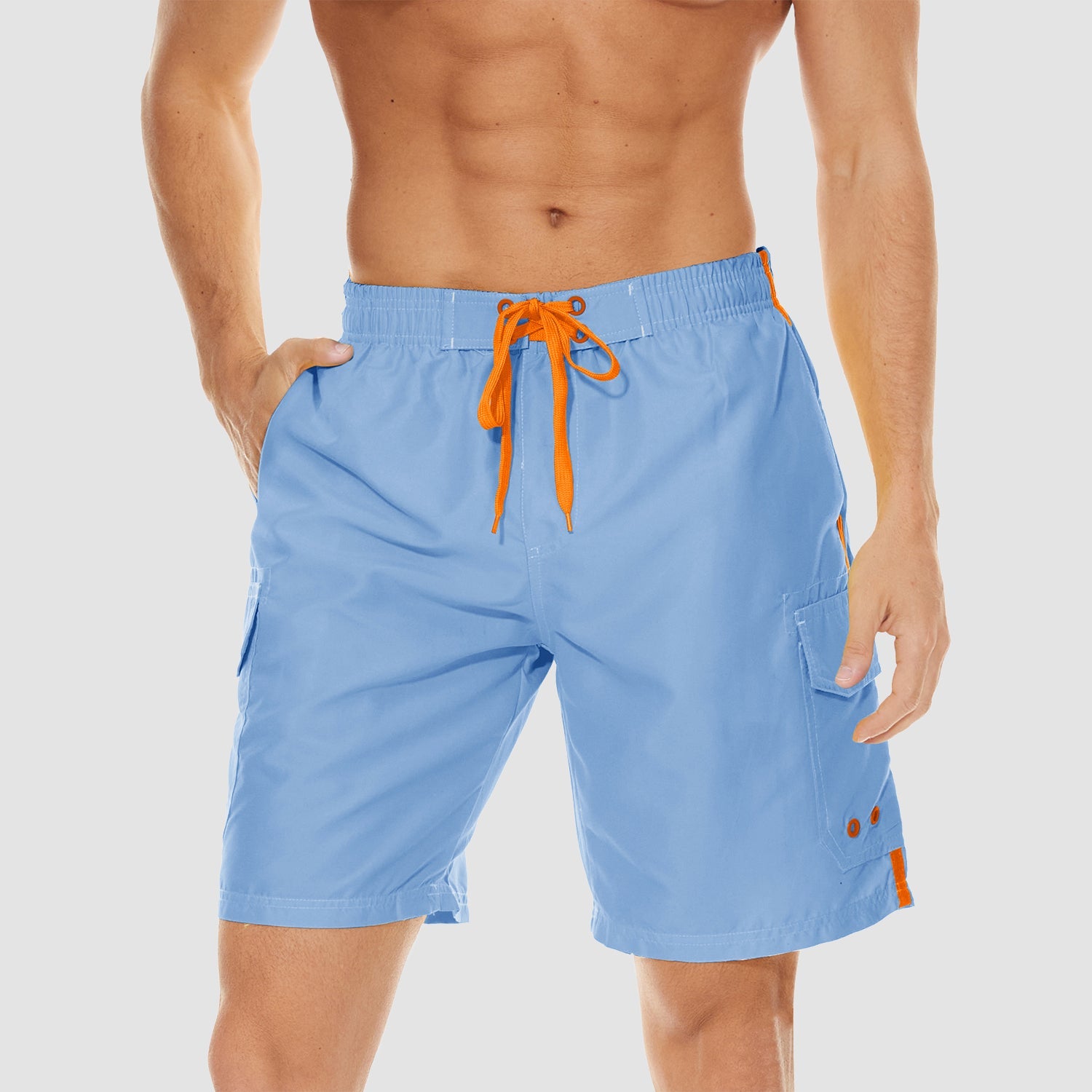 Men's quick dry swim trunks with breathable mesh liner, 4 pockets, sun protection, beach ready