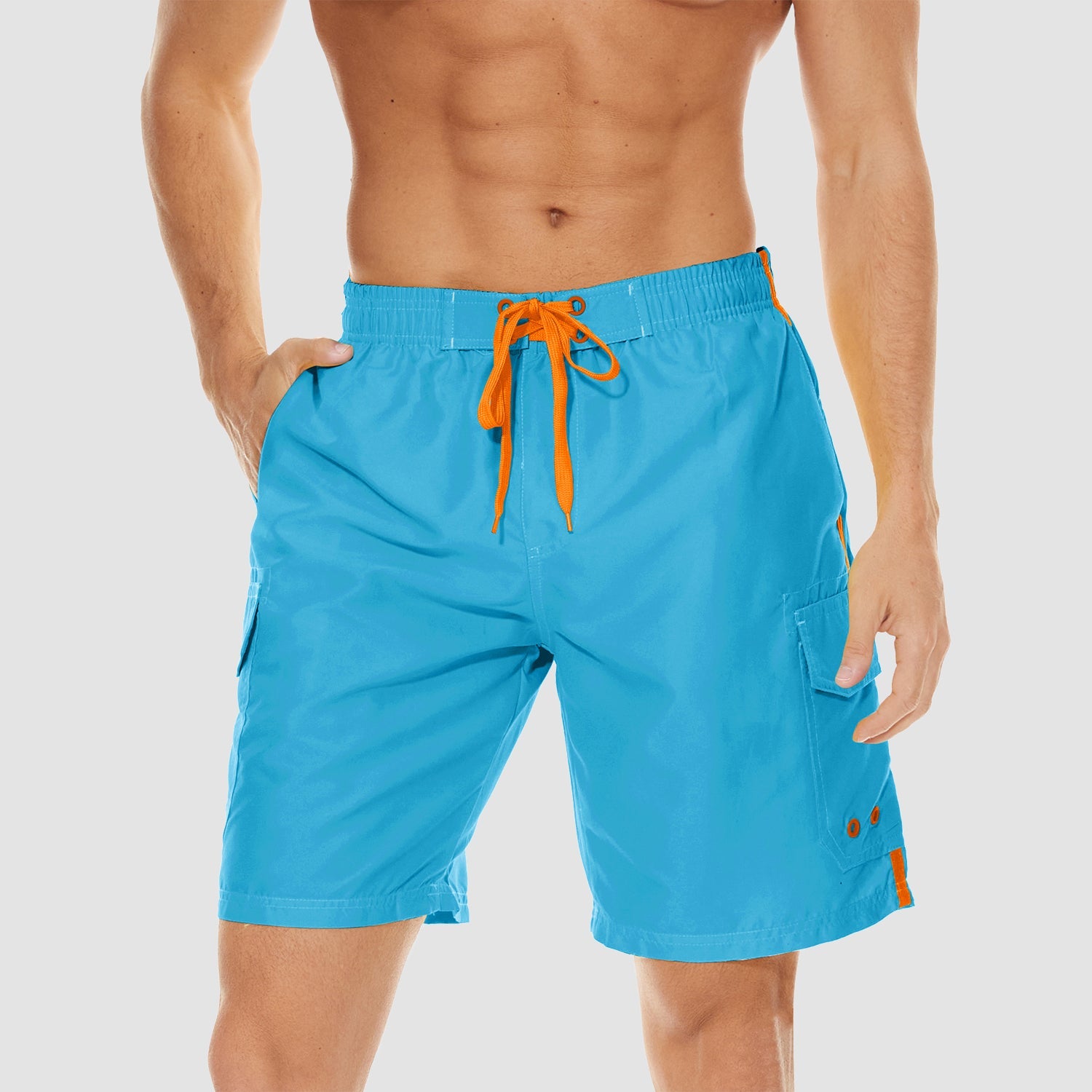 Men's quick dry swim trunks with breathable mesh liner, 4 pockets, sun protection