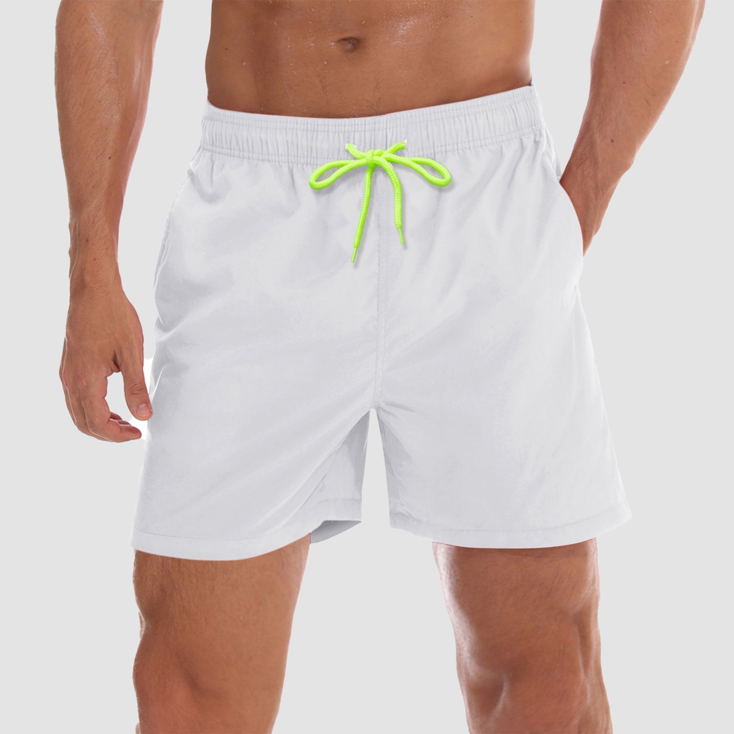 Men's quick-dry swim trunks lightweight nylon shorts with mesh lining and multiple pockets for beach