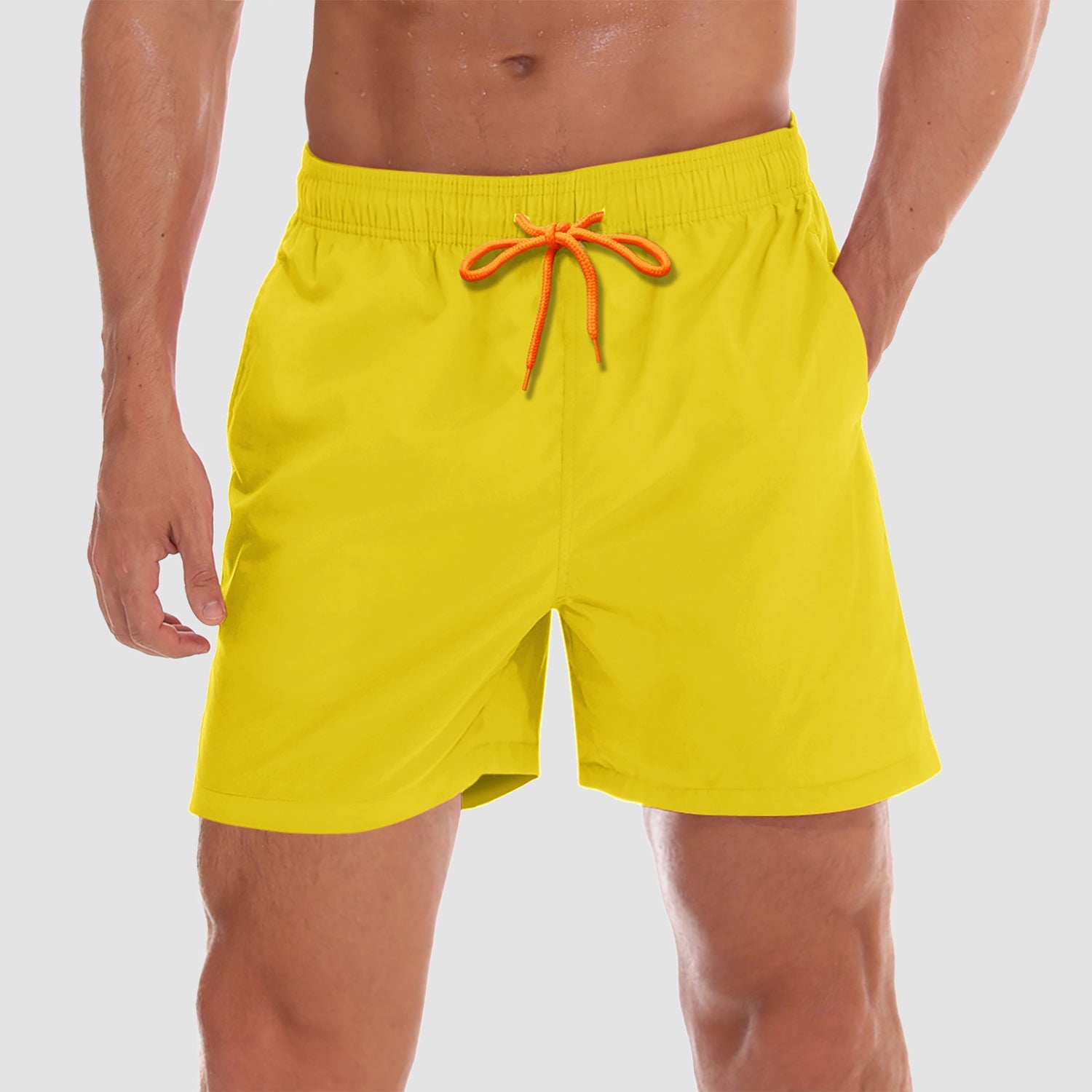 Men's quick-dry swim trunks lightweight nylon shorts mesh lining multiple pockets beach ready