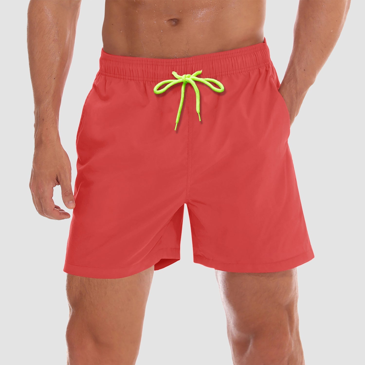 Men's quick-dry swim trunks lightweight nylon shorts mesh lining multiple pockets beach ready