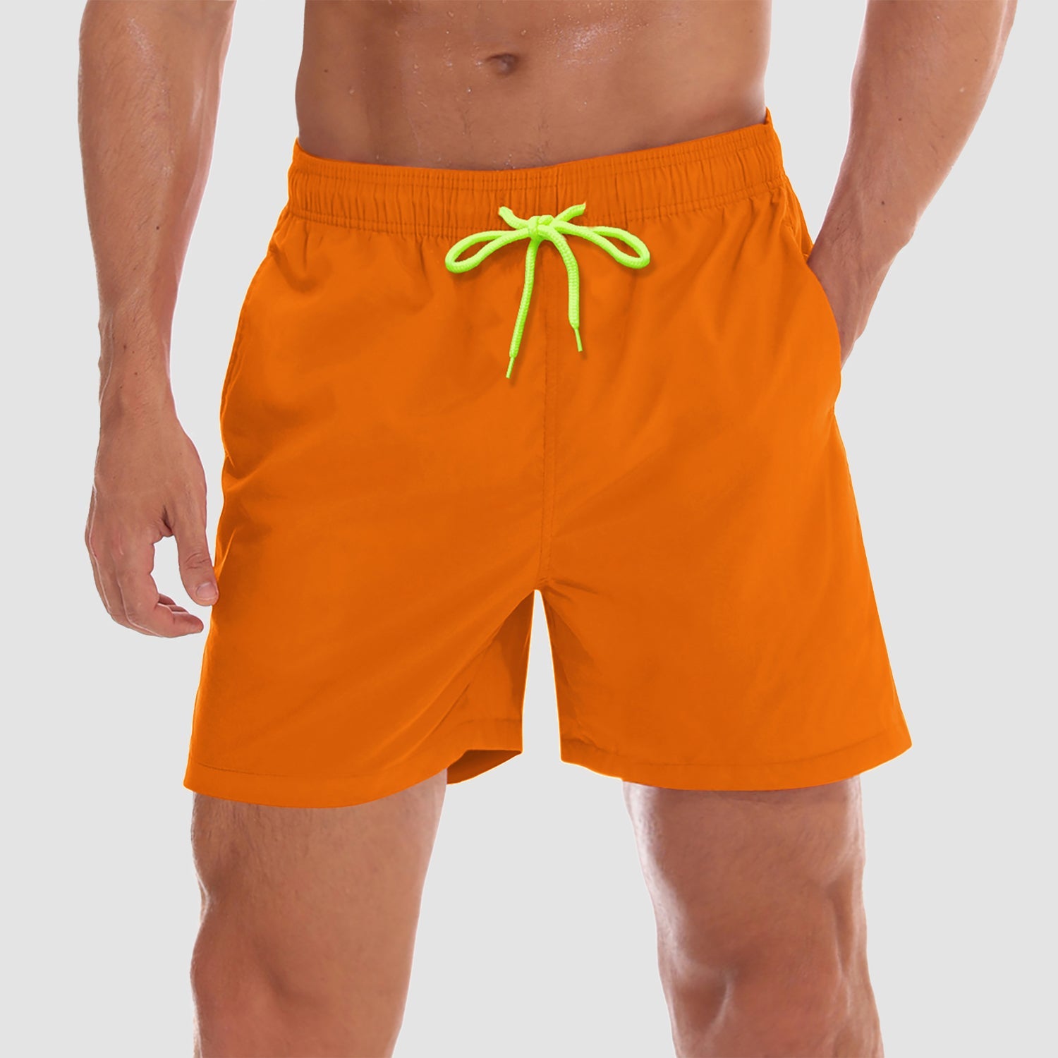 Men's quick-dry swim trunks lightweight nylon shorts mesh lining multiple pockets beach ready