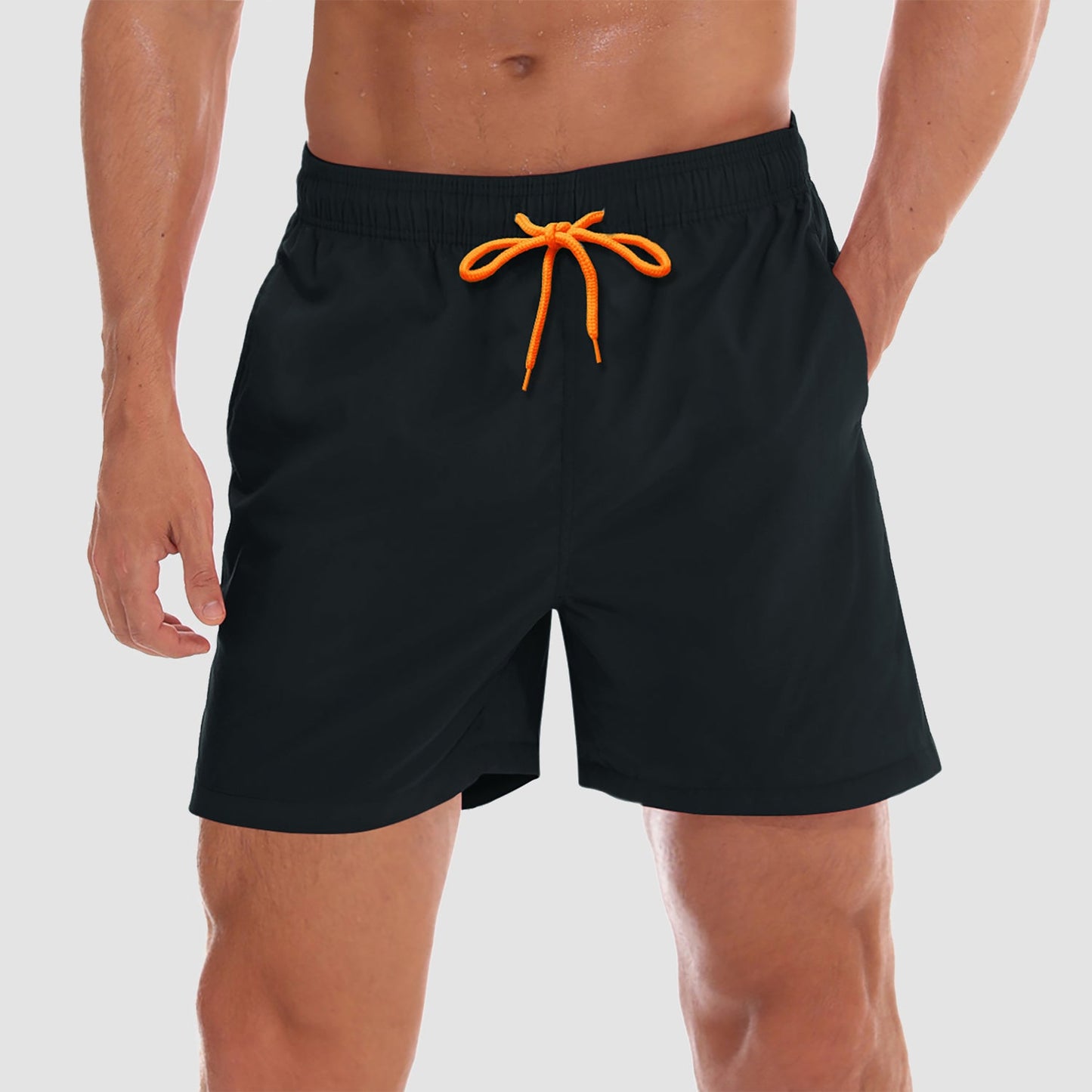 Men's quick-dry swim trunks lightweight nylon shorts mesh lining multiple pockets beach boardwalk