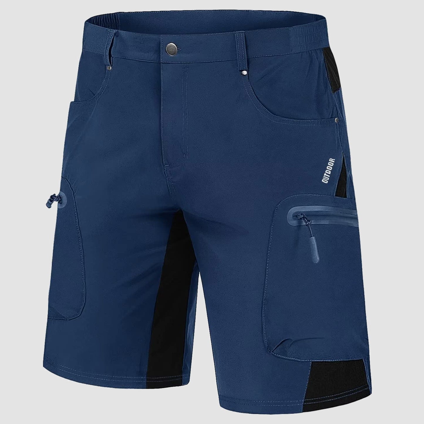 Men's lightweight ripstop cargo shorts quick-dry water-resistant stretch nylon five-pocket outdoor active fit