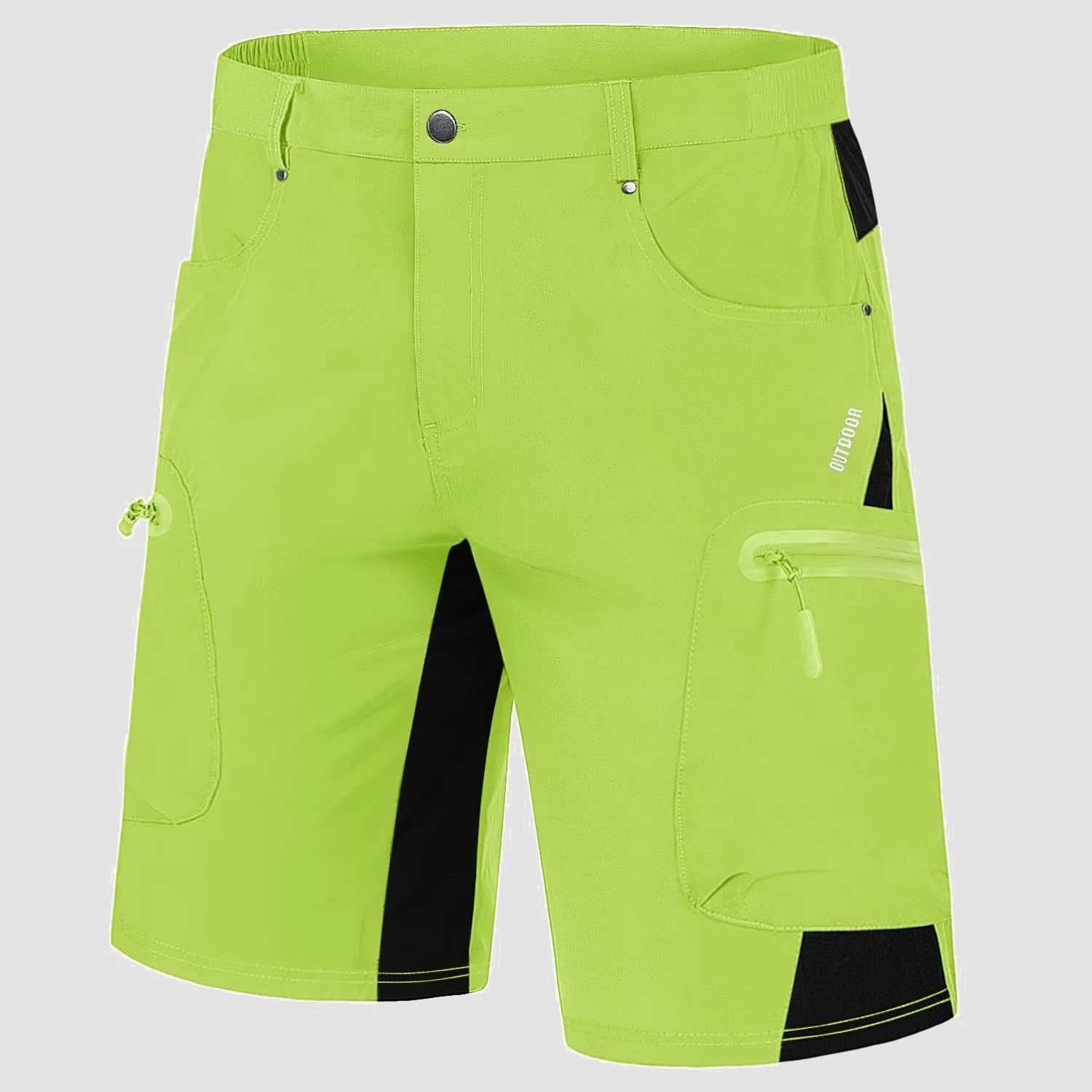 Men's khaki ripstop cargo shorts lightweight quick-dry nylon spandex blend with five-pocket design