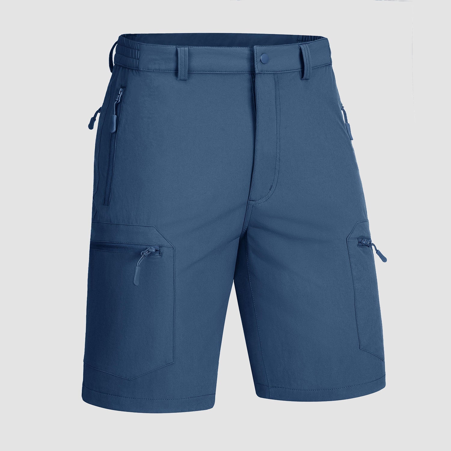 Men's water-resistant ripstop sports shorts quick-dry nylon with 5 zipper pockets for outdoor athletes
